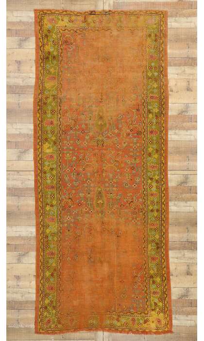 5 x 11 Antique Turkish Oushak Rug 77538