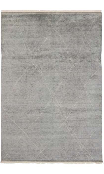 9 x 13 Modern Gray Moroccan Area Rug 30535