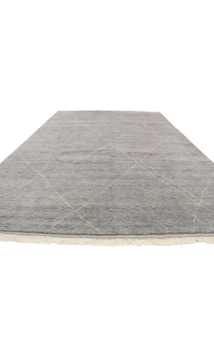 9 x 13 Modern Gray Moroccan Area Rug 30535