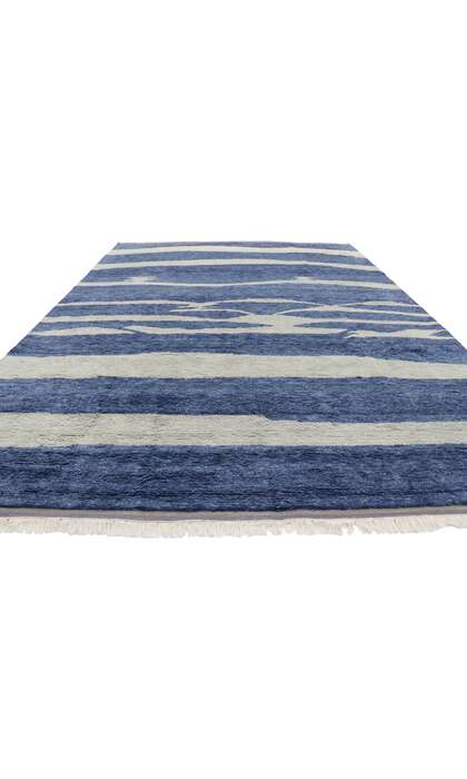 9 x 13 Blue Abstract Moroccan Rug 30542