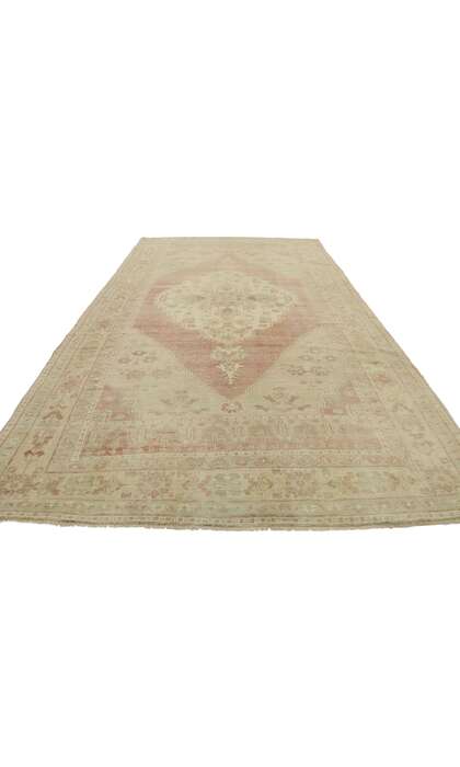 6 x 10 Vintage Turkish Oushak Rug 53213