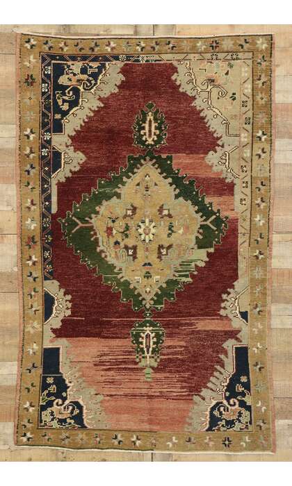 4 x 6 Vintage Turkish Oushak Rug 53216