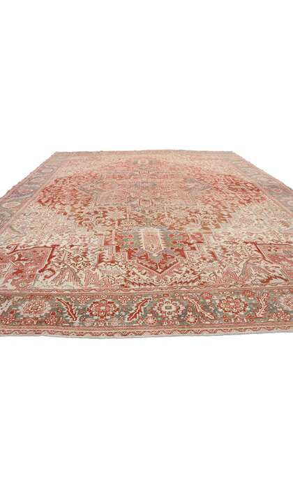 12 x 14 Antique Persian Heriz Rug 53245