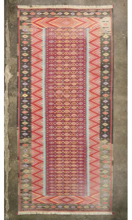 10 x 21 Vintage Indian Dhurrie Rug 77540