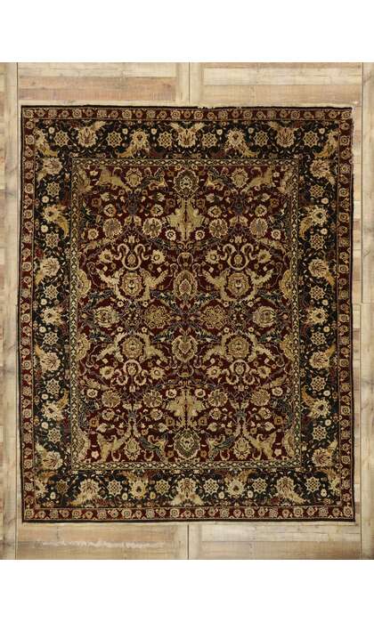 8 x 10 Vintage Indian Rug 77554