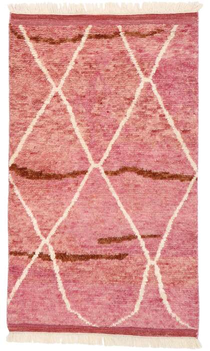 3 x 5 Small Modern Pink Moroccan Rug 30597