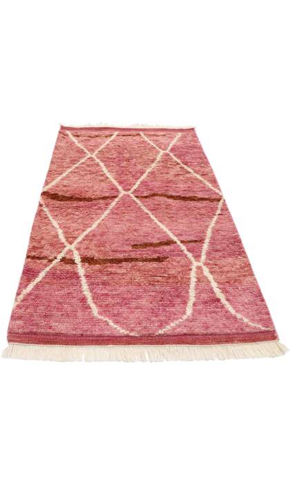 3 x 5 Small Modern Pink Moroccan Rug 30597