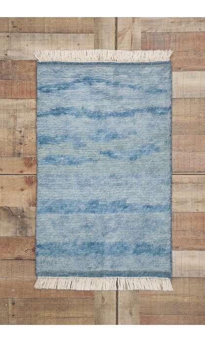 2 x 3 New Contemporary Blue Moroccan Rug 30604