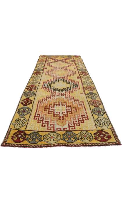 4 x 10 Vintage Turkish Oushak Runner 53258