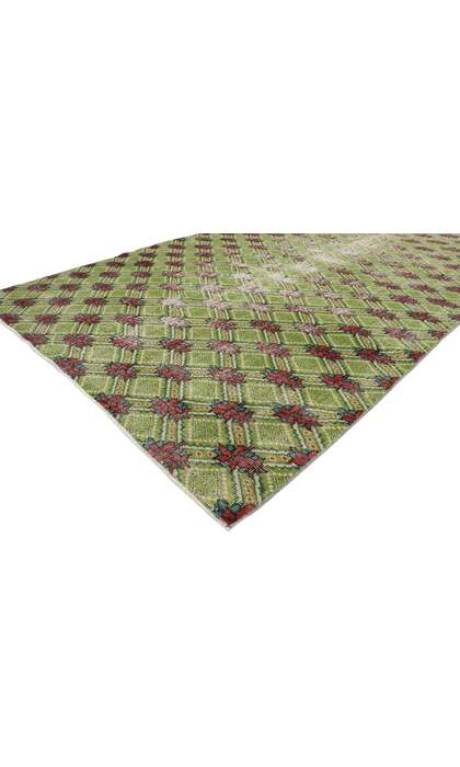 6 x 9 Vintage Green Turkish Sivas Rug 53314