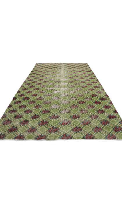 6 x 9 Vintage Green Turkish Sivas Rug 53314