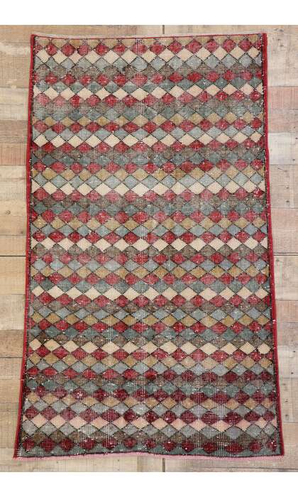 3 x 5 Vintage Turkish Sivas Rug 53321