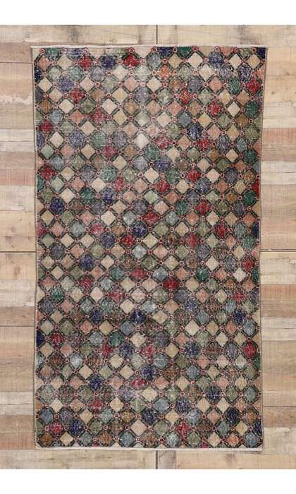4 x 7 Vintage Turkish Sivas Rug 53327