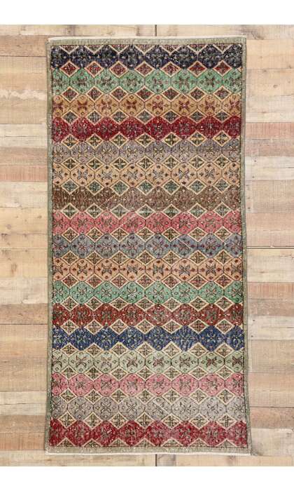 3 x 7 Vintage Turkish Sivas Rug 53344