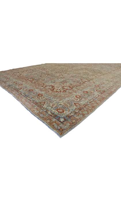 11 x 18 Distressed Antique Persian Mash​had Rug 53389