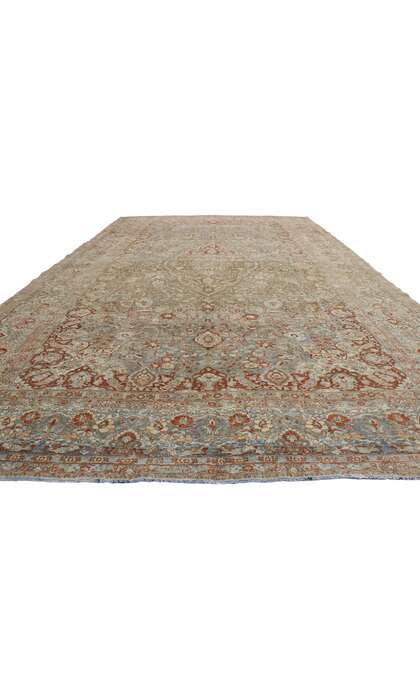 11 x 18 Distressed Antique Persian Mash​had Rug 53389