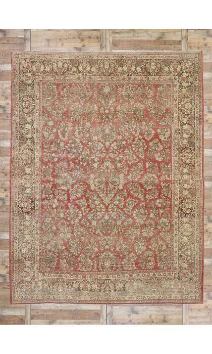 10 x 13 Antique Persian Sarouk Rug  53445