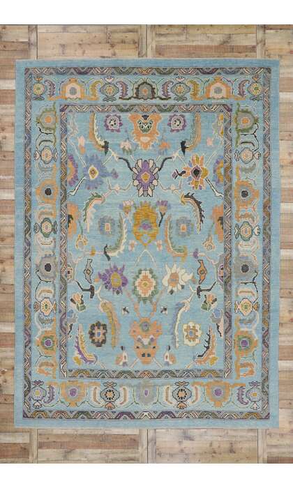 10 x 13 Colorful Oushak Rug 53459