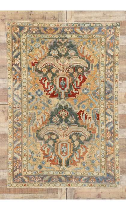 4 x 6 Antique Persian Heriz Rug 53468