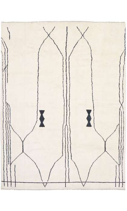 10 x 14 Black and White Moroccan Rug 80648