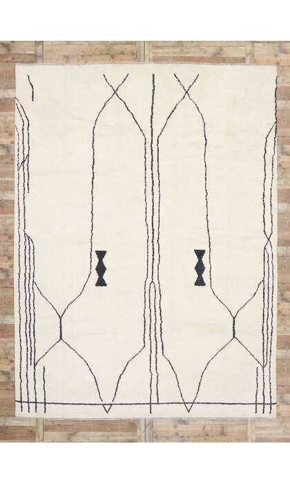 10 x 14 Black and White Moroccan Rug 80648