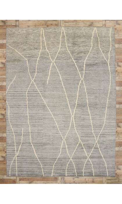 10 x 14 Modern Gray Moroccan Rug 80649