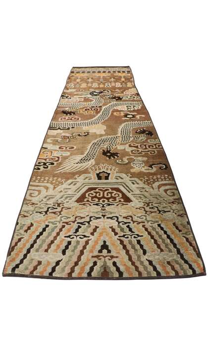 3 x 14 Antique Chinese Ningxia Pillar Rug 53479