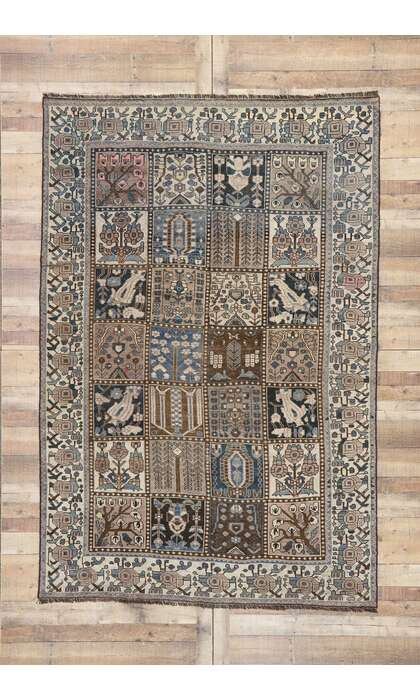 6 x 10 Antique Persian Bakhtiari Rug 60821
