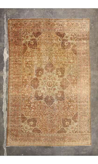 11 x 18 Antique Persian Tabriz Rug 73962