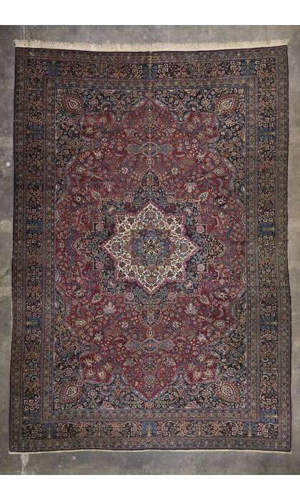 13 x 19 Antique Persian Mashhad Rug 76601