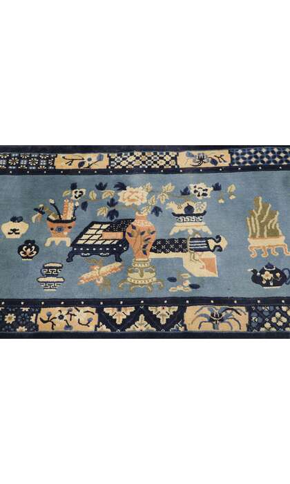 2 x 5 Antique Chinese Baotou Pictorial Rug 77586