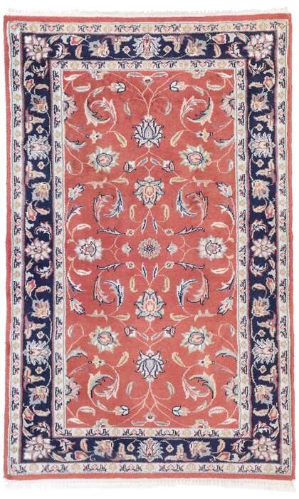 3 x 5 Vintage Persian Indian Rug with New England Cape Cod Cottage Style 77602