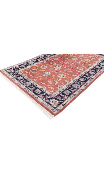 3 x 5 Vintage Persian Indian Rug with New England Cape Cod Cottage Style 77602