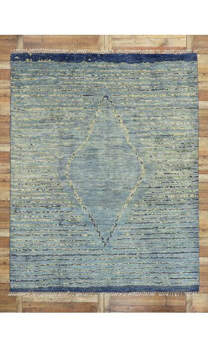 9 x 12 Blue Abstract Moroccan Rug 80630