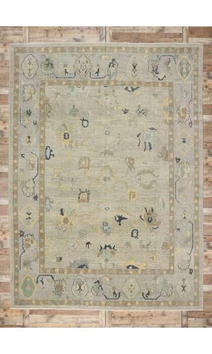 10 x 14 Contemporary Turkish Oushak Rug 53498