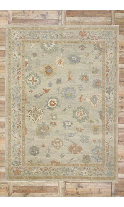 9 x 13 Contemporary Turkish Oushak Rug 53514