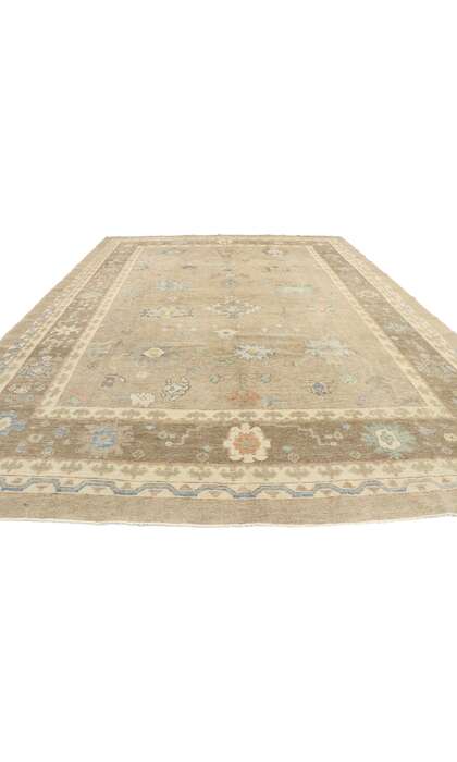 10 x 14 Modern Earth-Tone Turkish Oushak Rug 53516