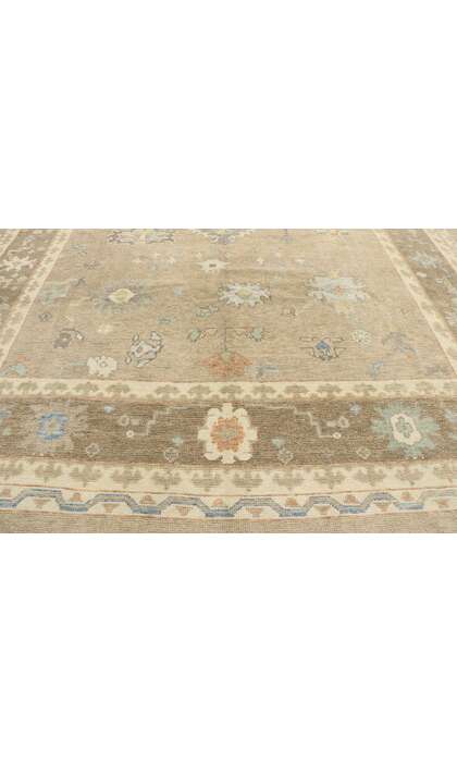 10 x 14 Modern Earth-Tone Turkish Oushak Rug 53516