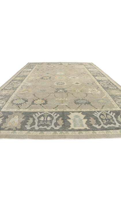 11 x 14 Modern Gray Turkish Oushak Rug 53517