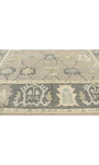 11 x 14 Modern Gray Turkish Oushak Rug 53517