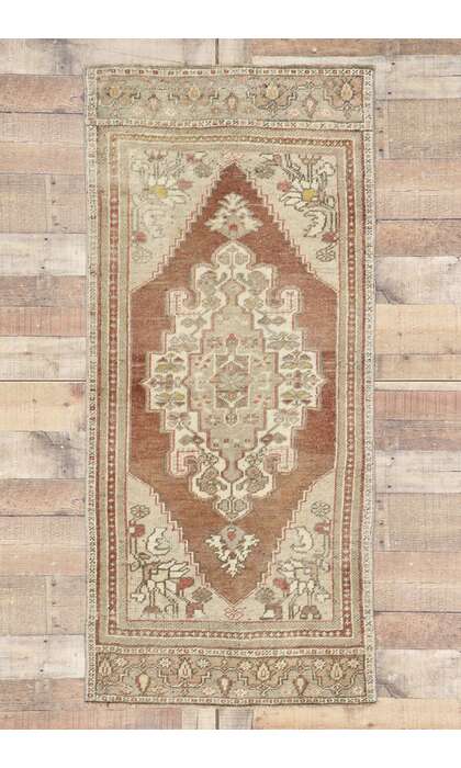 3 x 6 Vintage Turkish Oushak Rug 535183 x 6 Vintage Turkish Oushak Rug 53518