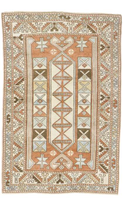 3 x 4 Vintage Turkish Oushak Rug 53522