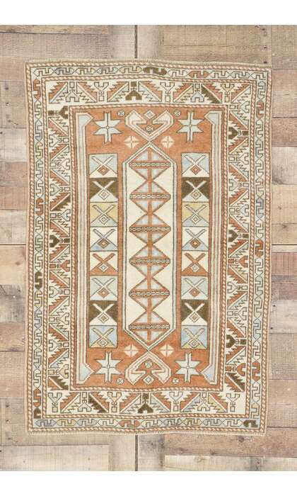 3 x 4 Vintage Turkish Oushak Rug 53522