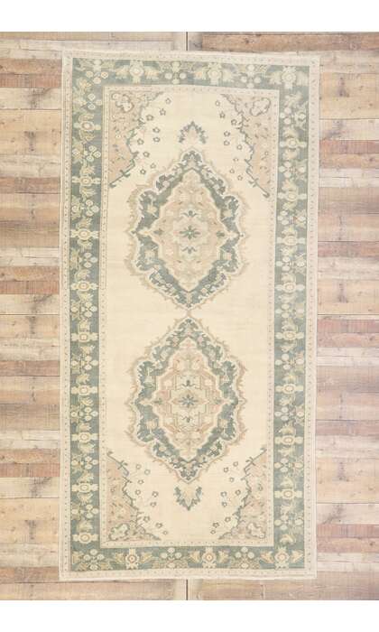 5 x 10 Vintage Turkish Oushak Rug 53524