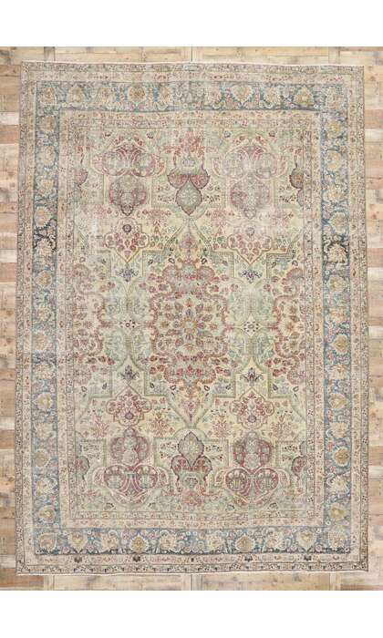 10 x 15 Antique Persian Yazd Rug 60841