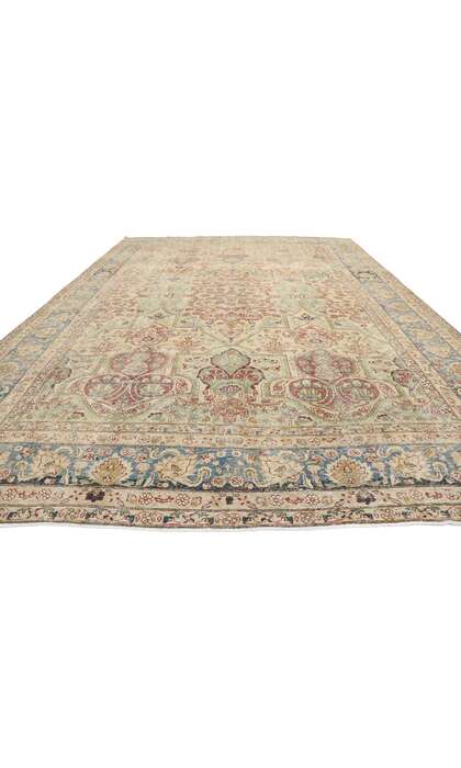 10 x 15 Antique Persian Yazd Rug 60841