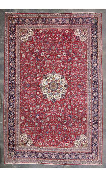 15 x 23 Oversized Antique Persian Kashan Rug 75650