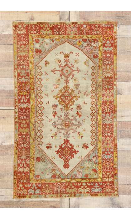 3 x 6 Antique Turkish Oushak Rug 53564