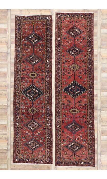 4 x 14 Vintage Persian Heriz Runner 60883