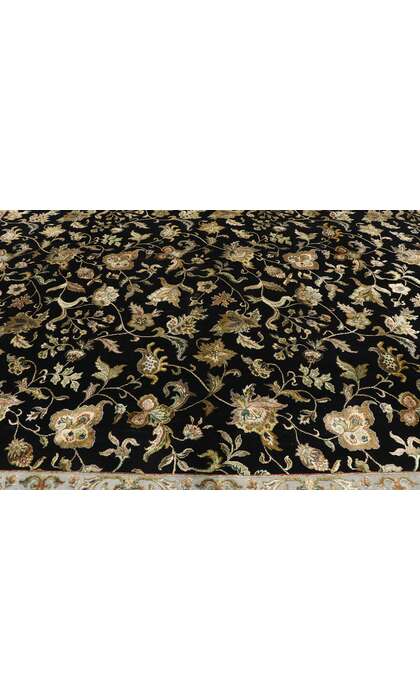9 x 12 Vintage Black Indian Agra Rug 76873